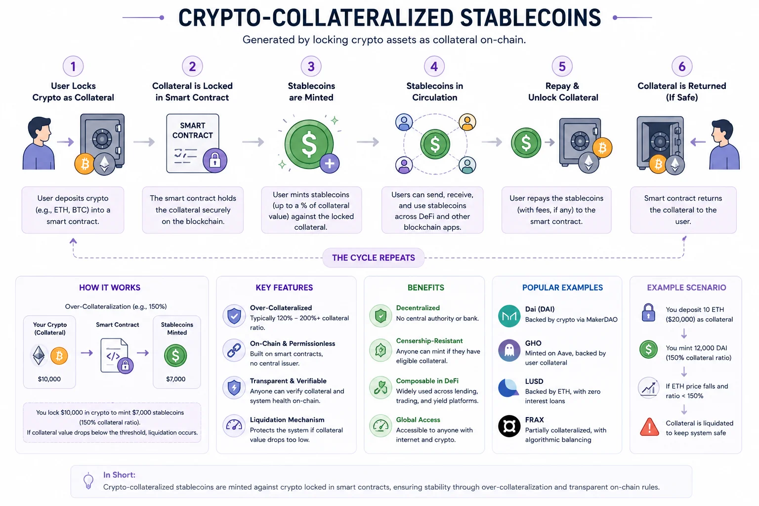 Crypto-Collateralized Stablecoins